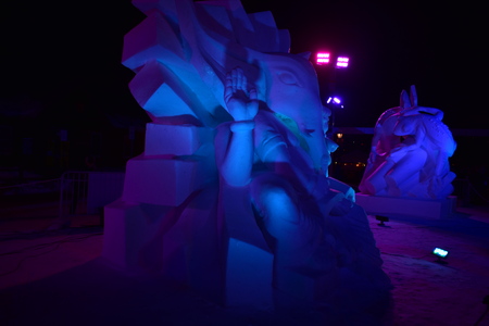 Breckenridge, Colorado, USA: Jan 28, 2018: Lord Ganesha Snow Sculpture Championshipsのeditorial素材