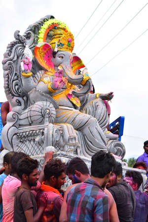Anaipatti, Tamilnadu - India - September 15 2018: Lord Ganesh statue