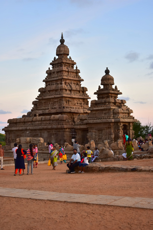 Chennai, Tamilnadu - India - September 09, 2018: Seashore Temple in Mahabalipuramのeditorial素材