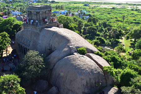 Chennai, Tamilnadu - India - September 09, 2018: Indian rock-cut architectureのeditorial素材