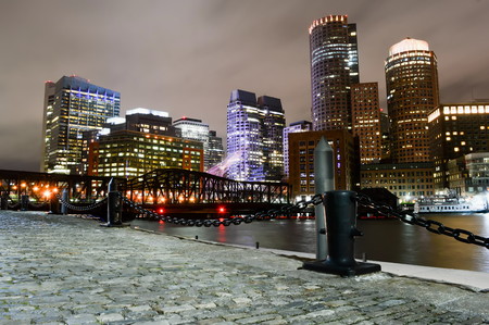 Boston, Massachusetts, USA - October 4, 2015: Boston Skyline and Boston Harborのeditorial素材