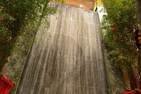 Las Vegas, Nevada, USA - January 23, 2016: Waterfall atrium between Venetian & Palazzoのeditorial素材