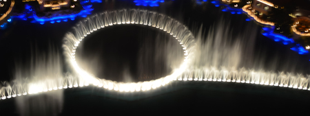 Las Vegas, Nevada, USA - January 23, 2016: View of Bellagio Fountain Show from Eiffel Tower Paris Las Vegasのeditorial素材