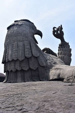 Kollam, Kerala, India - March 2, 2019 : The biggest concrete bird statueのeditorial素材