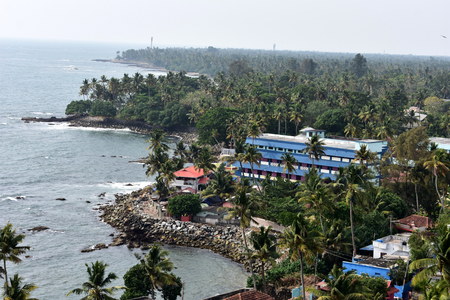 Kollam, Kerala, India: March 2, 2019 - A view from the Tangasseri lighthouseのeditorial素材