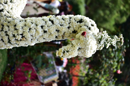 Kodaikanal, Tamilnadu, India - June 2, 2019: Peacock Statue made with flowers at the 58th flower show in Kodaikanalのeditorial素材