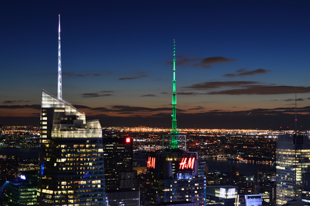 New York City, USA , December 14, 2014: New York City and the Empire State Building view from Rockefeller Centerのeditorial素材