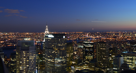 New York City, USA , December 14, 2014: New York City and the Empire State Building view from Rockefeller Centerのeditorial素材