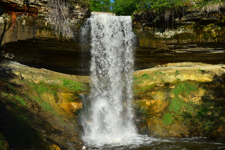 Minnehaha Waterfalls in Minneapolis, Minnesotaの写真素材