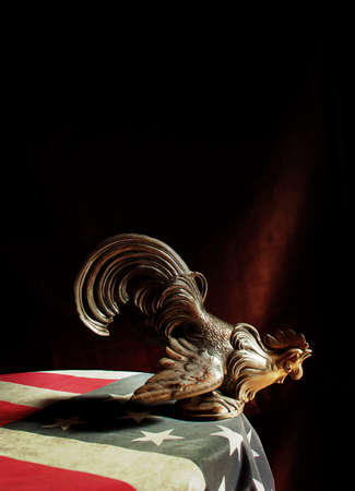 toothless tiger, crowing rooster,の写真素材