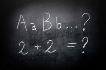 Education concept ABC alphabet and fornula on blackboard