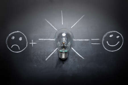 creativity concept draw on blackboardの写真素材