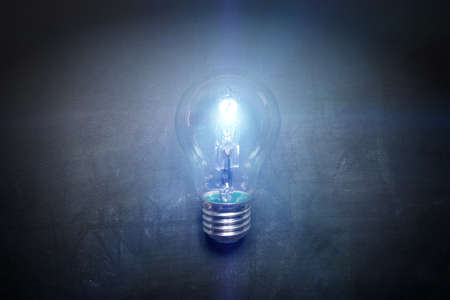 light bulb on blackboard idea concept - backgroundの写真素材