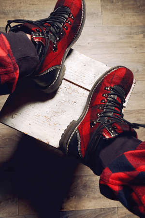 man shoes - selfie from top view