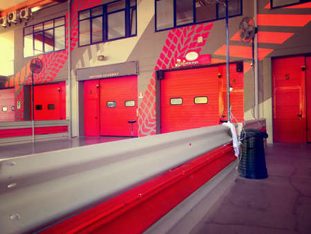 multicolor box in race trackの写真素材