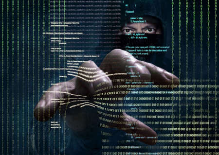 dangerous hacker stealing data -concept