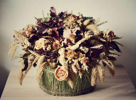 composition of dried flowersの写真素材