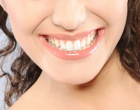 beutiful woman smile and teethの写真素材