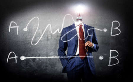 From A to B  best Solution - concept with businessmanの写真素材