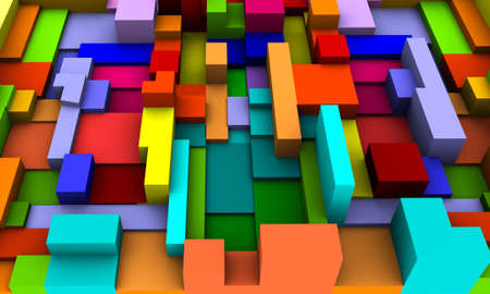 abstract colorful cubic backgroundの写真素材