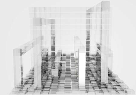 abstract white cubic backgroundの写真素材