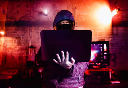 dangerous hacker stealing data -concept