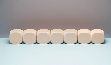 side by side wooden cubes , copy spaceの素材