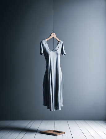 woman's minimal dress hanging -の素材