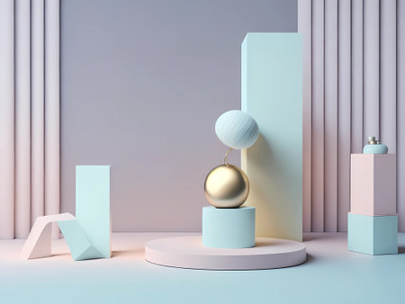 Mock up abstract minimal podium for placing productの素材