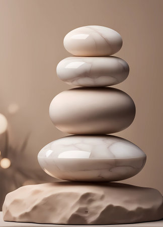 pile of marble stones in impossible balance - conceptの素材