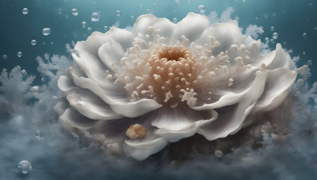 summer underwater ethereal flower still life -の素材