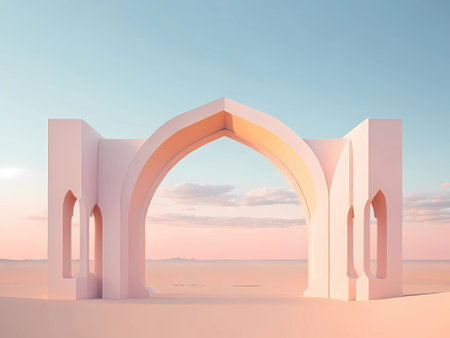 Surreal abstract futuristic landscape,pastel colorの素材
