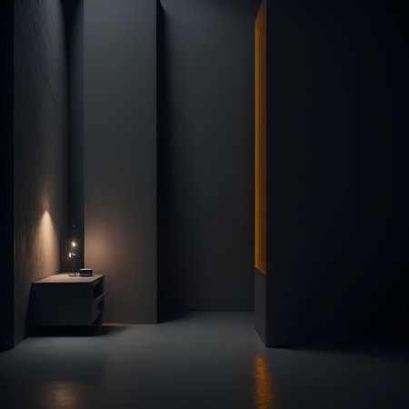 minimalist furniture in dark interior rminamalistic with lightの素材