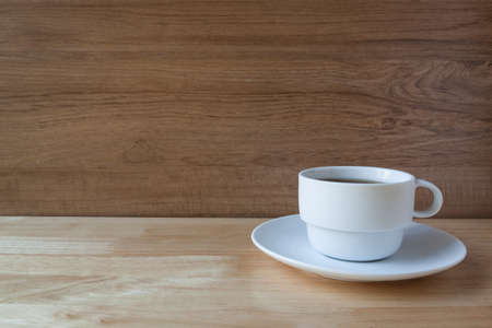 white cup of english breakfast teaの写真素材