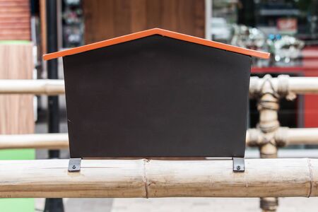 chalkboard label in Japanese style in parkの写真素材