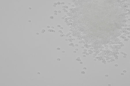 plastic raw material in granules. Space for text
