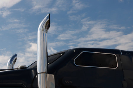 Detail of a classic American truck on a sunny day.の写真素材