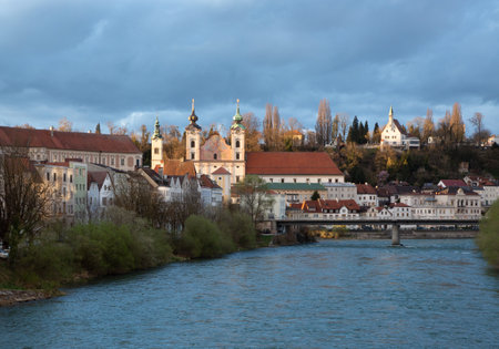 Panoramic view of Steyr, Austriaの写真素材