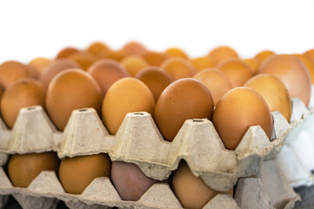 Closeup of crust with eggs. Defokus in the background. Eggs for easter.の写真素材