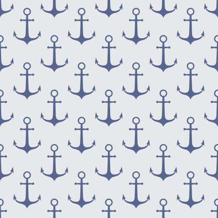 seamless vector pattern with anchorのイラスト素材