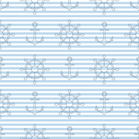 vector seamless pattern with anchor and helmのイラスト素材