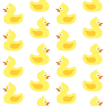 vector seamless pattern with cute rubber ducksのイラスト素材