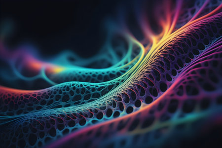 Abstract blue background with glowing lines. 3d rendering, 3d illustration.の素材