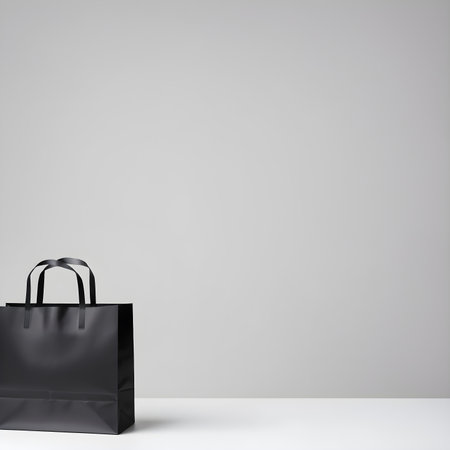 Black shopping bag on a white background. 3d rendering mock upの素材