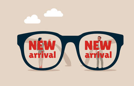 New arrival glasses. New collection, goods concept. vector illustration.のイラスト素材