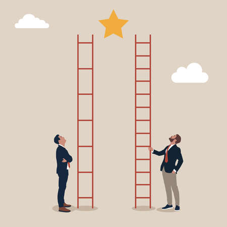Business vector illustration of unfair competition between businessman, inequality or privilege in business conceptのイラスト素材