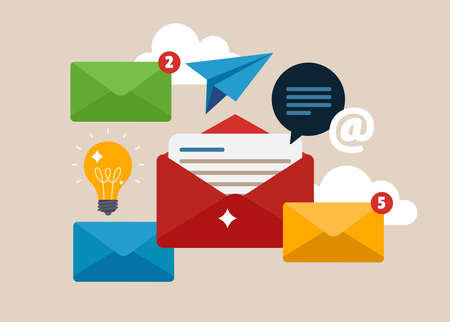 Email and messaging, Email marketing campaign.のイラスト素材