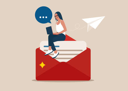 Email and messaging, Email marketing campaign, Working process, New email messageのイラスト素材