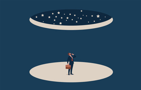 Business or career opportunity for male. Symbol of vision, ceiling shattering, success.のイラスト素材