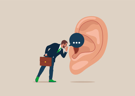 Communication or PR, Public Relations manager to communicate company information and media, announce sales or promotion.のイラスト素材